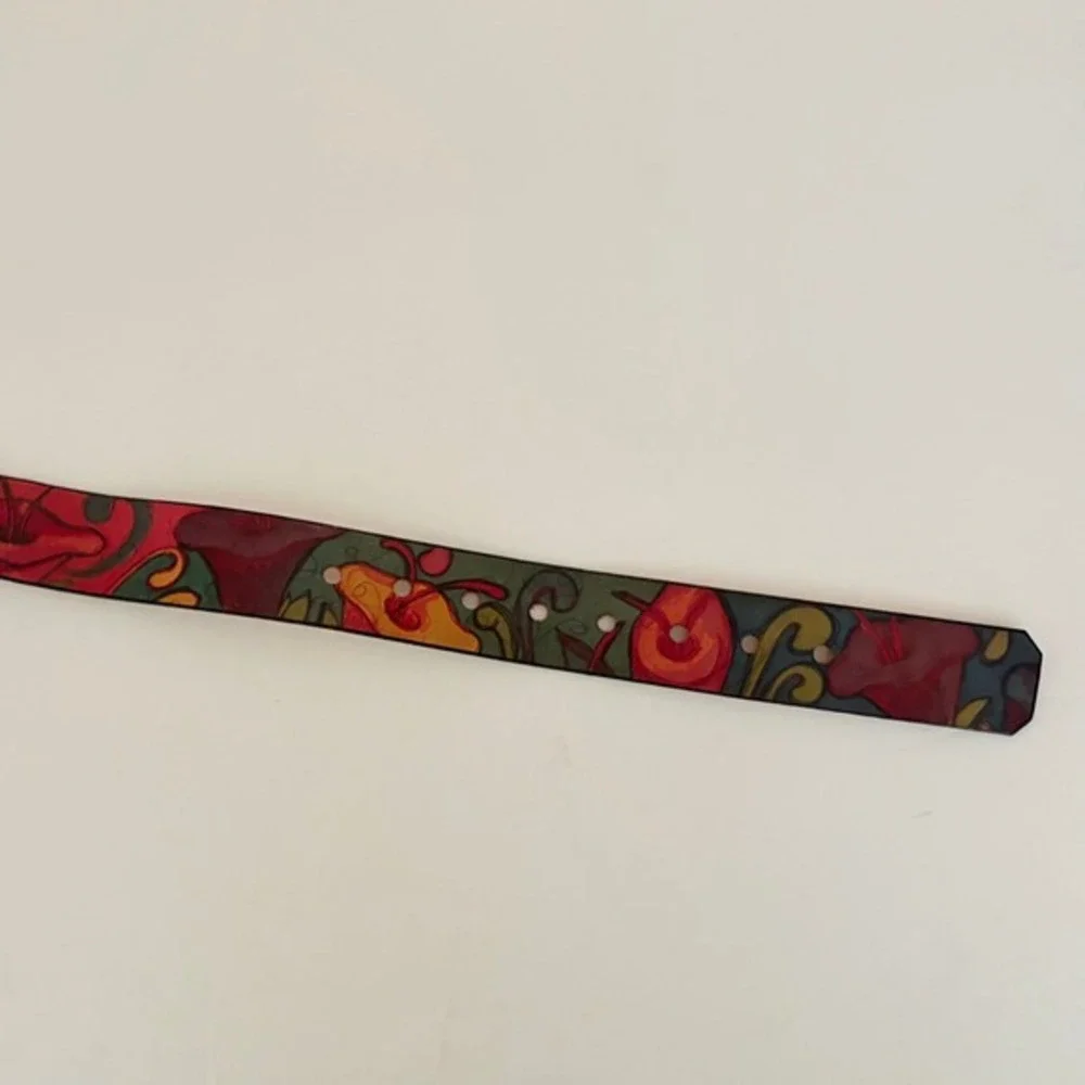 Unisex JON WYE Leather Floral Belt Western Retro Made in USA Men Women 46.5
